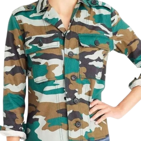 J. Crew Mercantile Button Down Camo Shirt Jacket - Picture 1 of 6